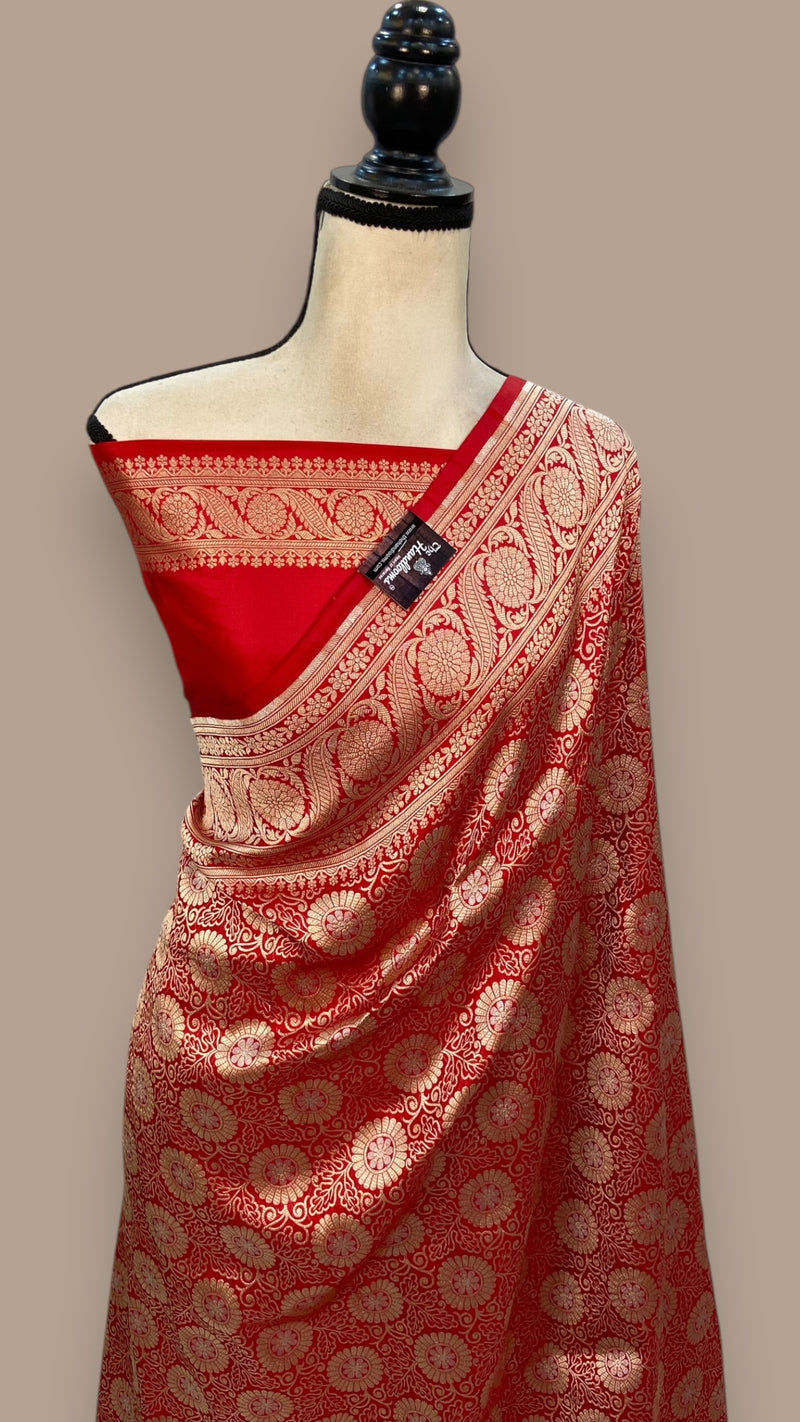 Pure Katan Silk Banarasi Handloom Saree - Tanchui Brocade - The Handlooms