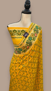 Pure Georgette Banarasi Handloom Saree - with meenakari work - The Handlooms