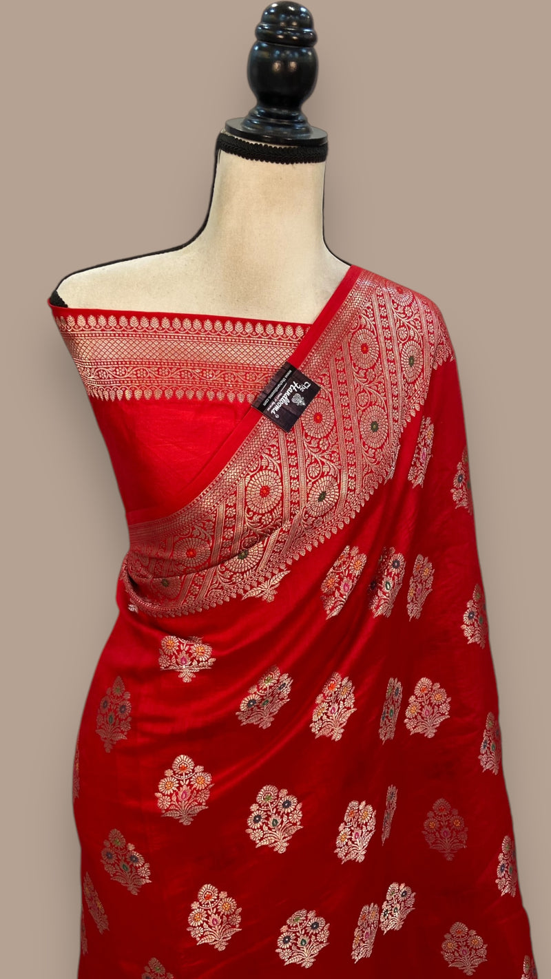 Pure Chiniya Silk Handloom Banarasi Saree - The Handlooms