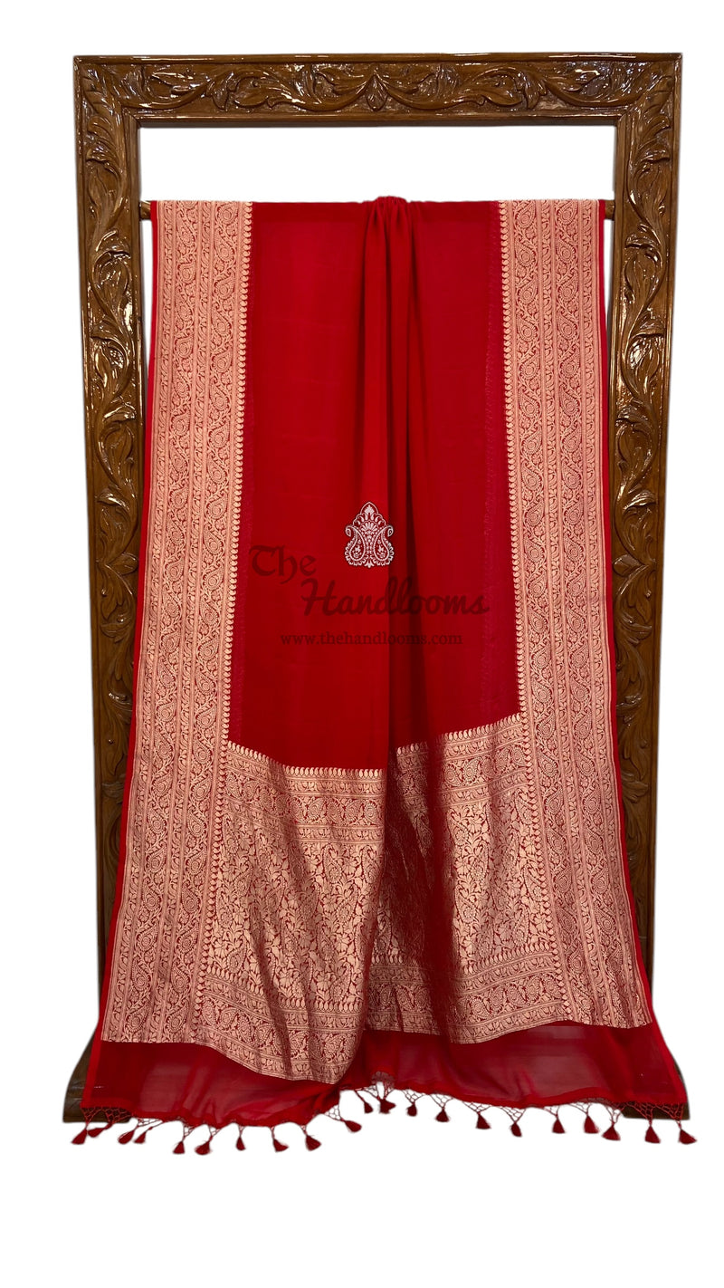 Khaddi Georgette Handloom Banarasi Saree - The Handlooms