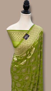 Khaddi Georgette Handloom Banarasi Saree - The Handlooms