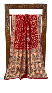 Pure Georgette Banarasi Handloom Saree - with meenakari work - The Handlooms