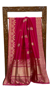 Pure Katan Silk Banarasi Handloom Saree - All over Sona Roopa Kadua Boota with Meenakari - The Handlooms