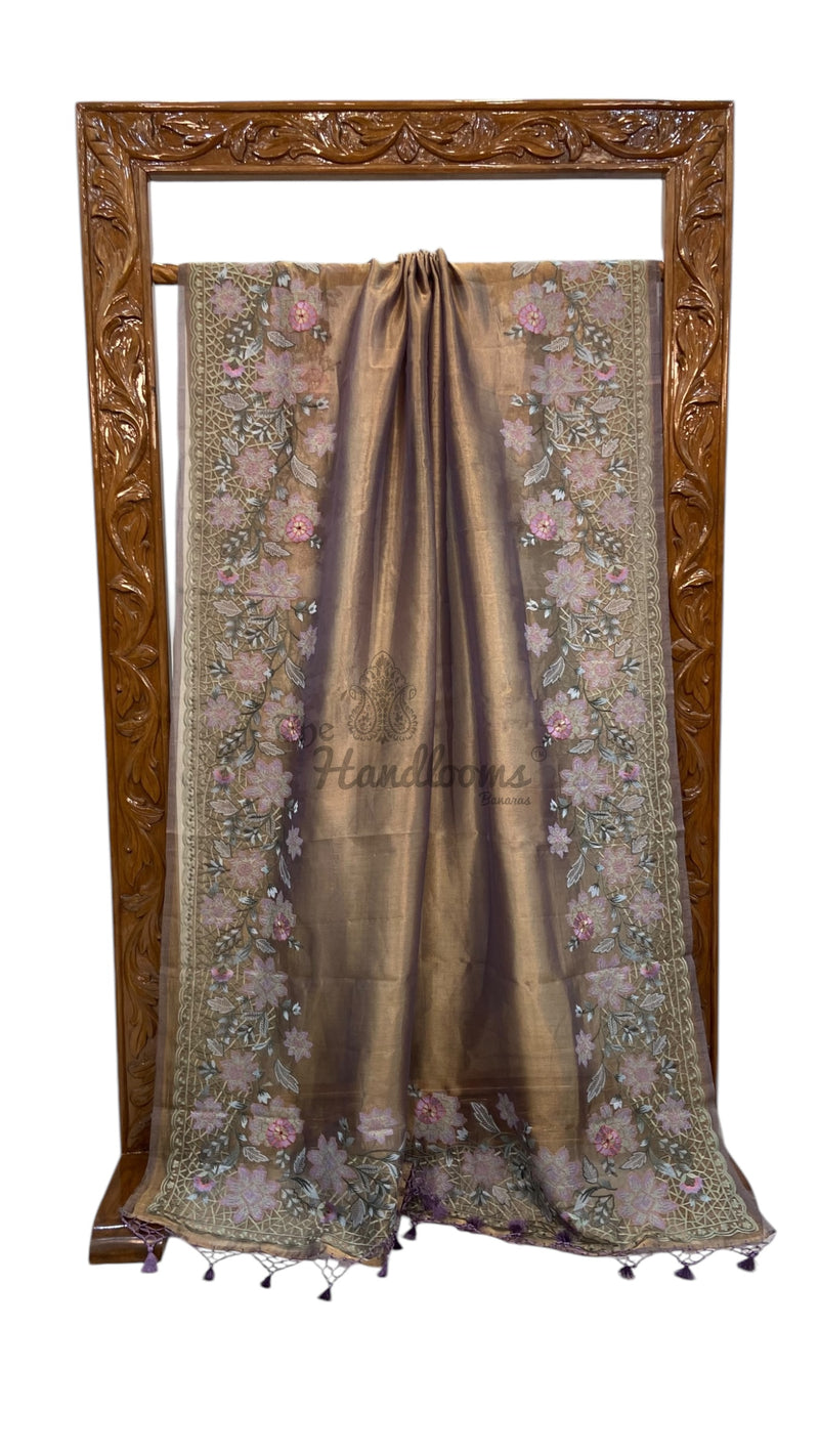 Pure Tissue Handloom Banarasi Saree With Chikankari - The Handlooms