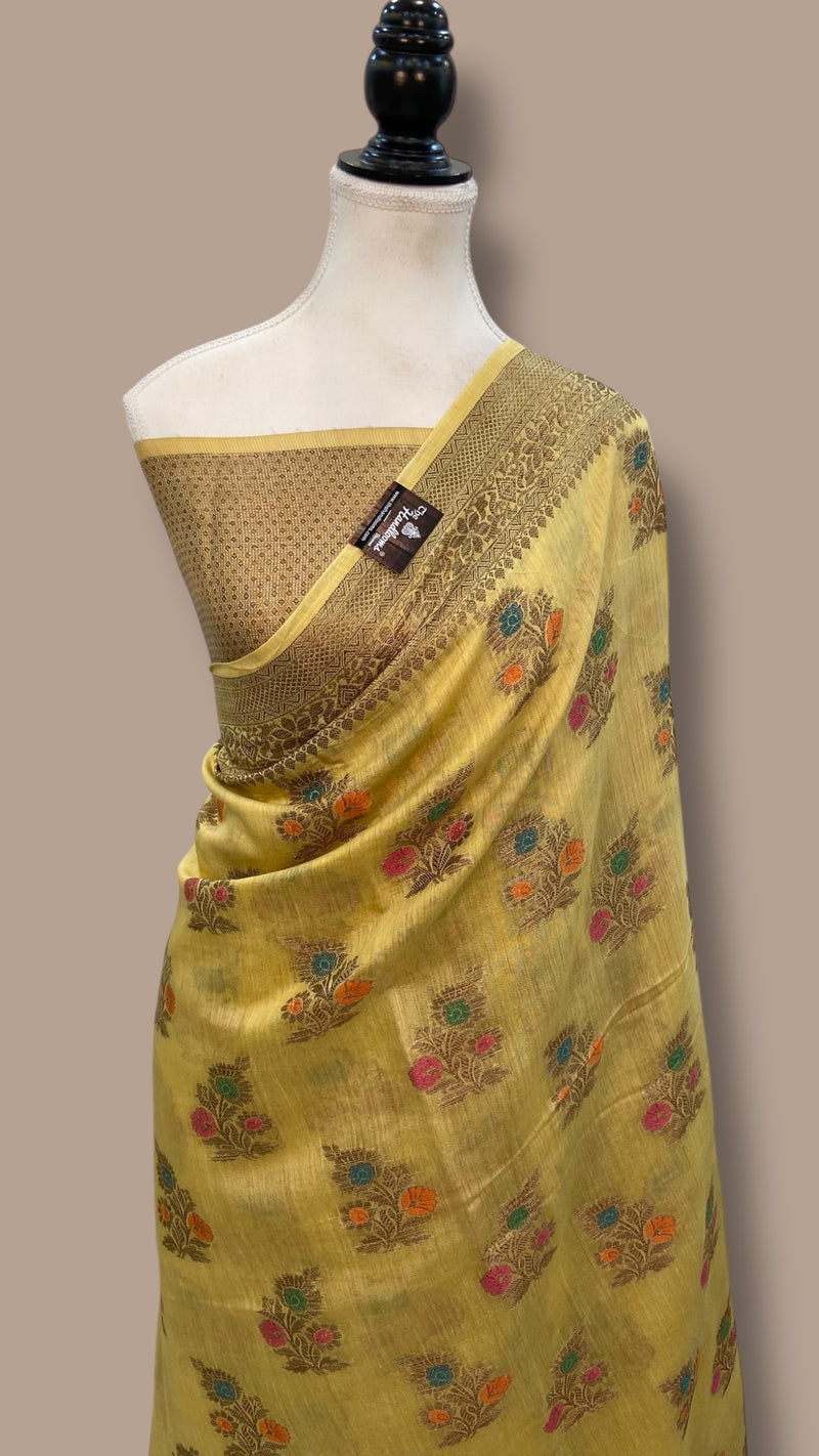 Moonga Georgette Handloom Banarasi Saree - The Handlooms