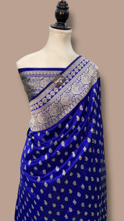 Pure Katan Silk Banarasi Handloom Saree - All Over Sona Roopa Kadua Motifs - The Handlooms