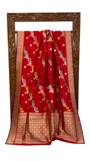 Pure Katan Silk Banarasi Handloom Saree - All over kadiyal Jaal work - The Handlooms