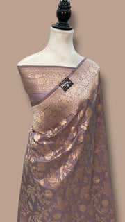 Pure Katan Silk Banarasi Handloom Saree - All over jaal work - The Handlooms