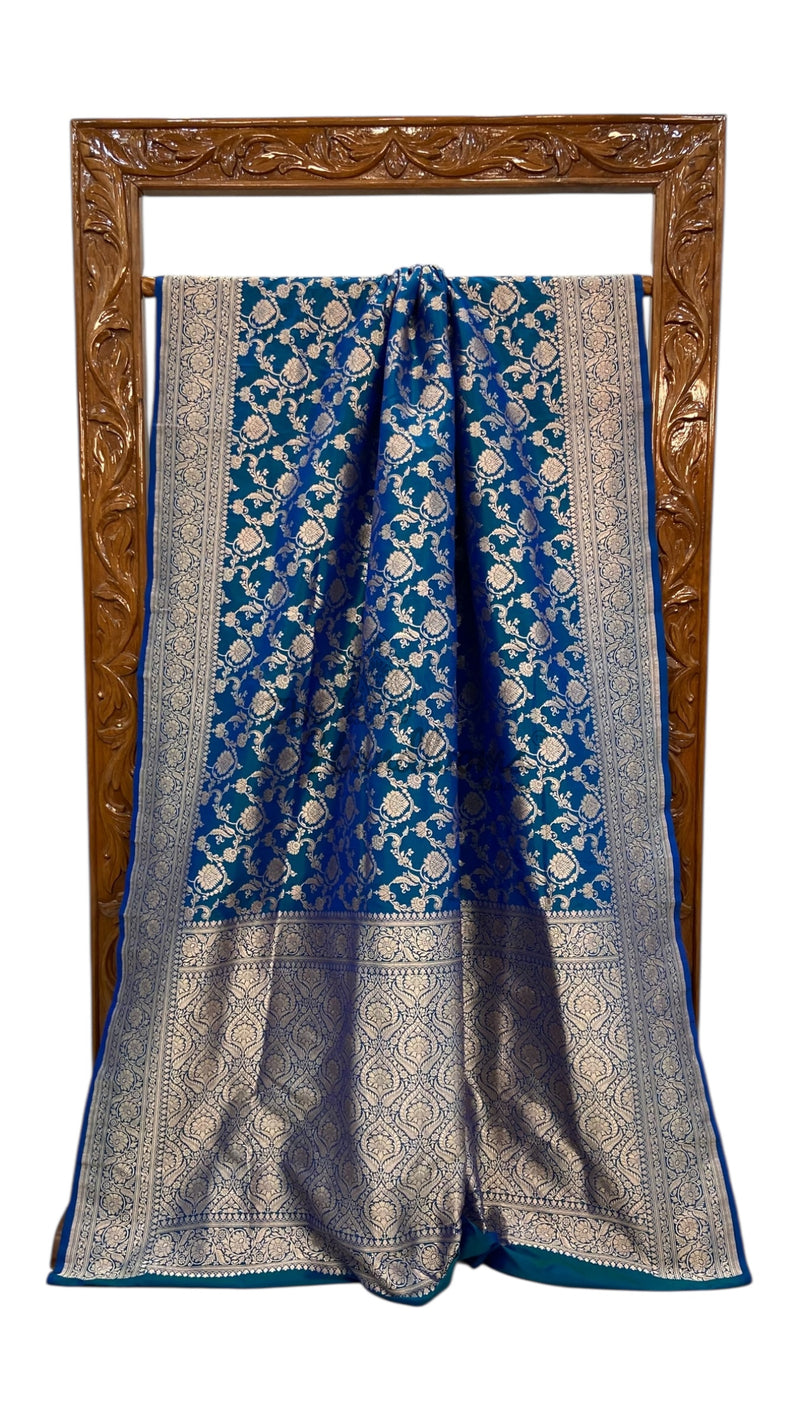Pure Katan Silk Banarasi Handloom Saree - All over jaal work - The Handlooms