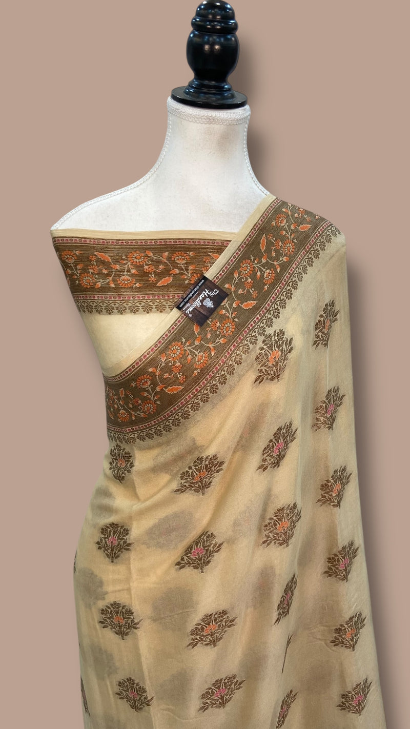 Pure Chiffon Khaddi Banarasi Saree - The Handlooms