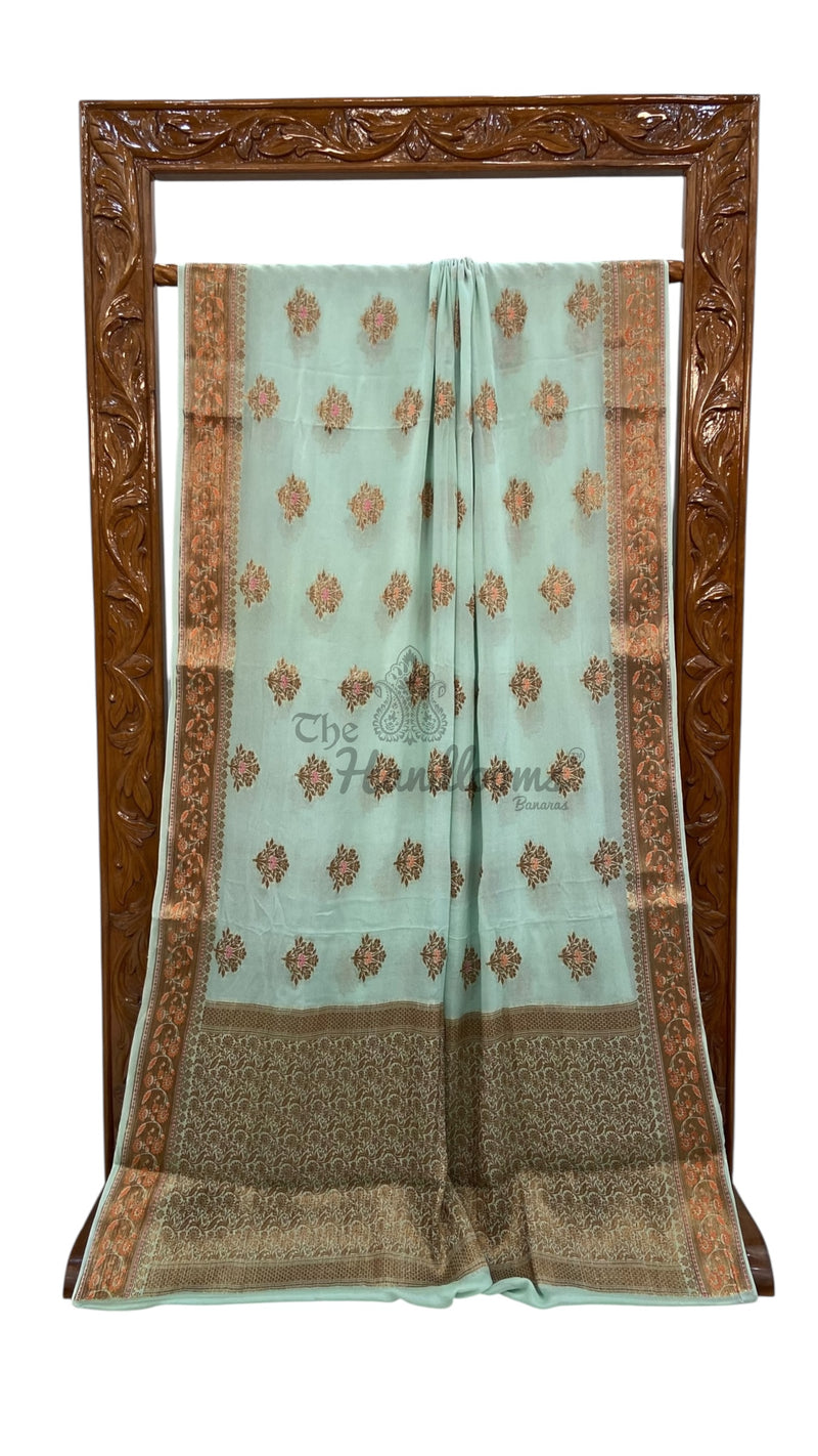 Pure Chiffon Khaddi Banarasi Saree - The Handlooms