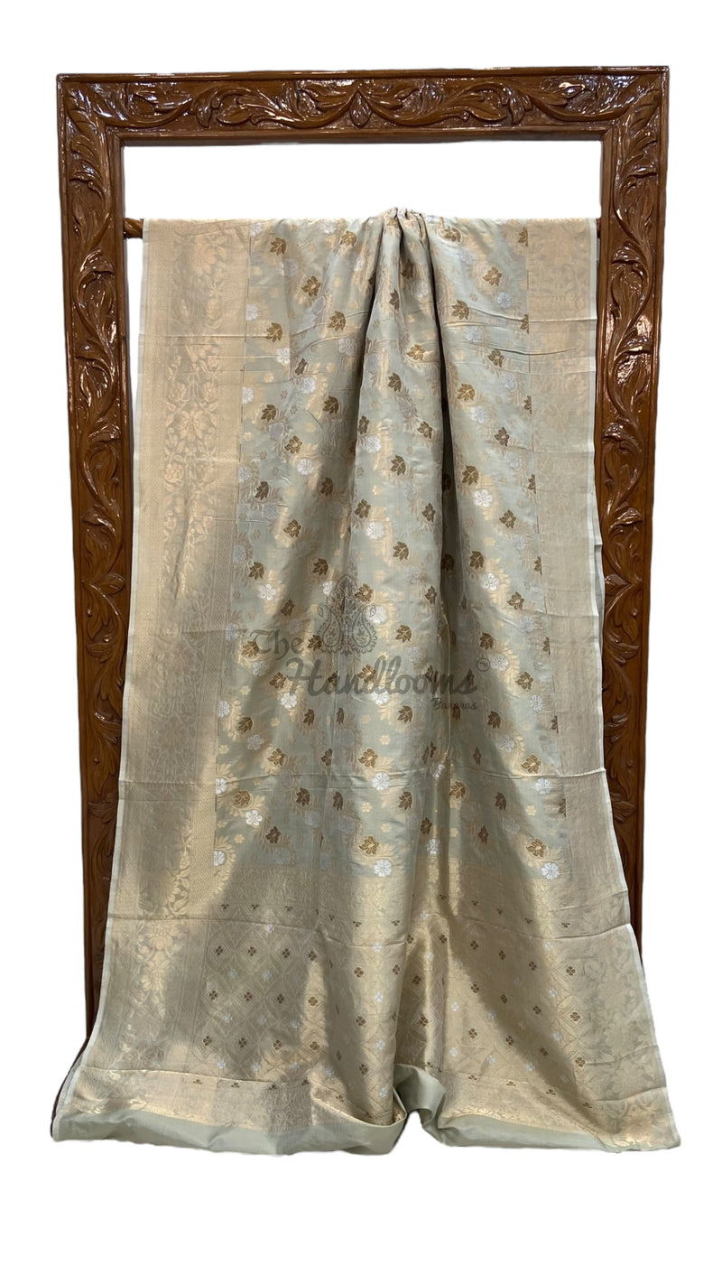 Pure Katan Silk Banarasi Handloom Saree - All Over Jaal Work - The Handlooms