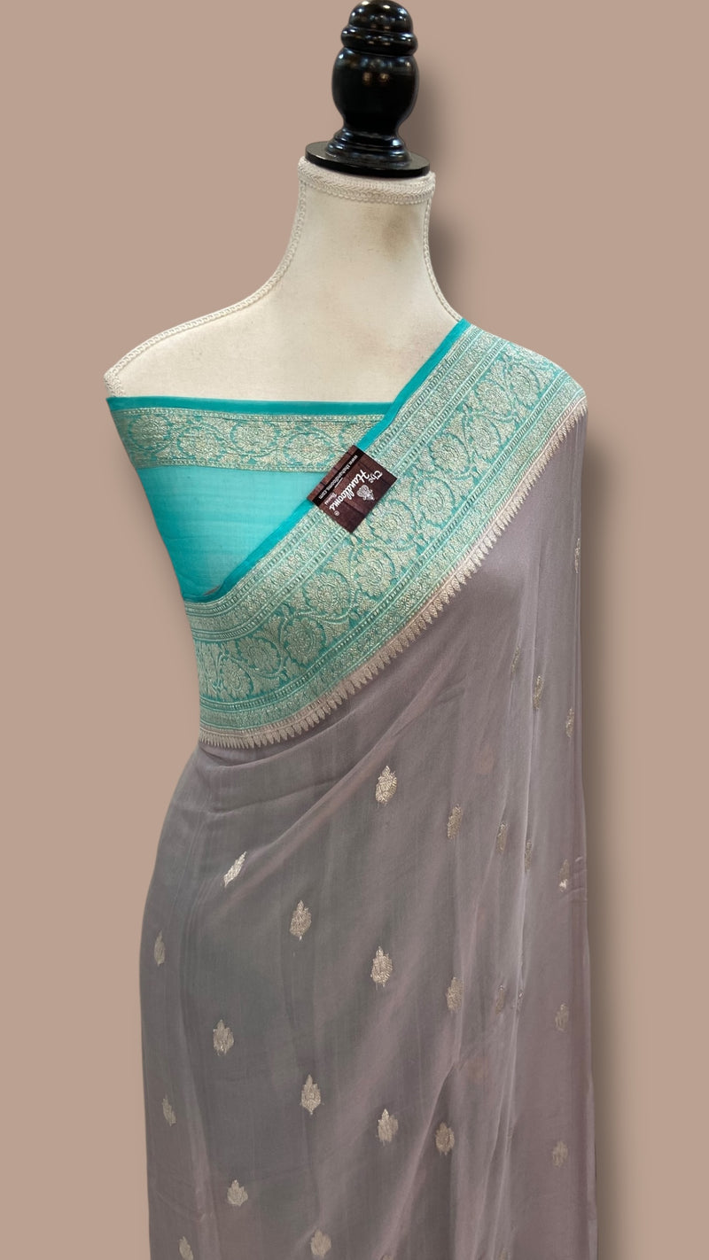 Pure Georgette Handloom Banarasi Saree - The Handlooms
