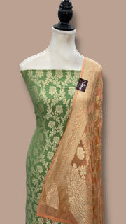 Pure Khaddi Georgette Banarasi Suit and Dupatta - The Handlooms