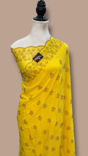 Pure Georgette Handloom Banarasi Saree with Siroski Stone Work - The Handlooms