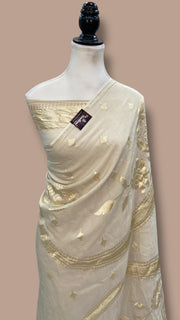 Moonga Georgette Handloom Banarasi Saree - The Handlooms