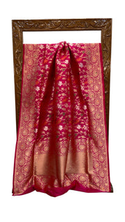 Pure Katan Silk Banarasi Handloom Saree - All over Jaal work With Meenakari - The Handlooms