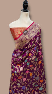 Ektara Pure Katan Silk Banarasi Handloom Saree - All Over Kadiyal Jaal Work - The Handlooms