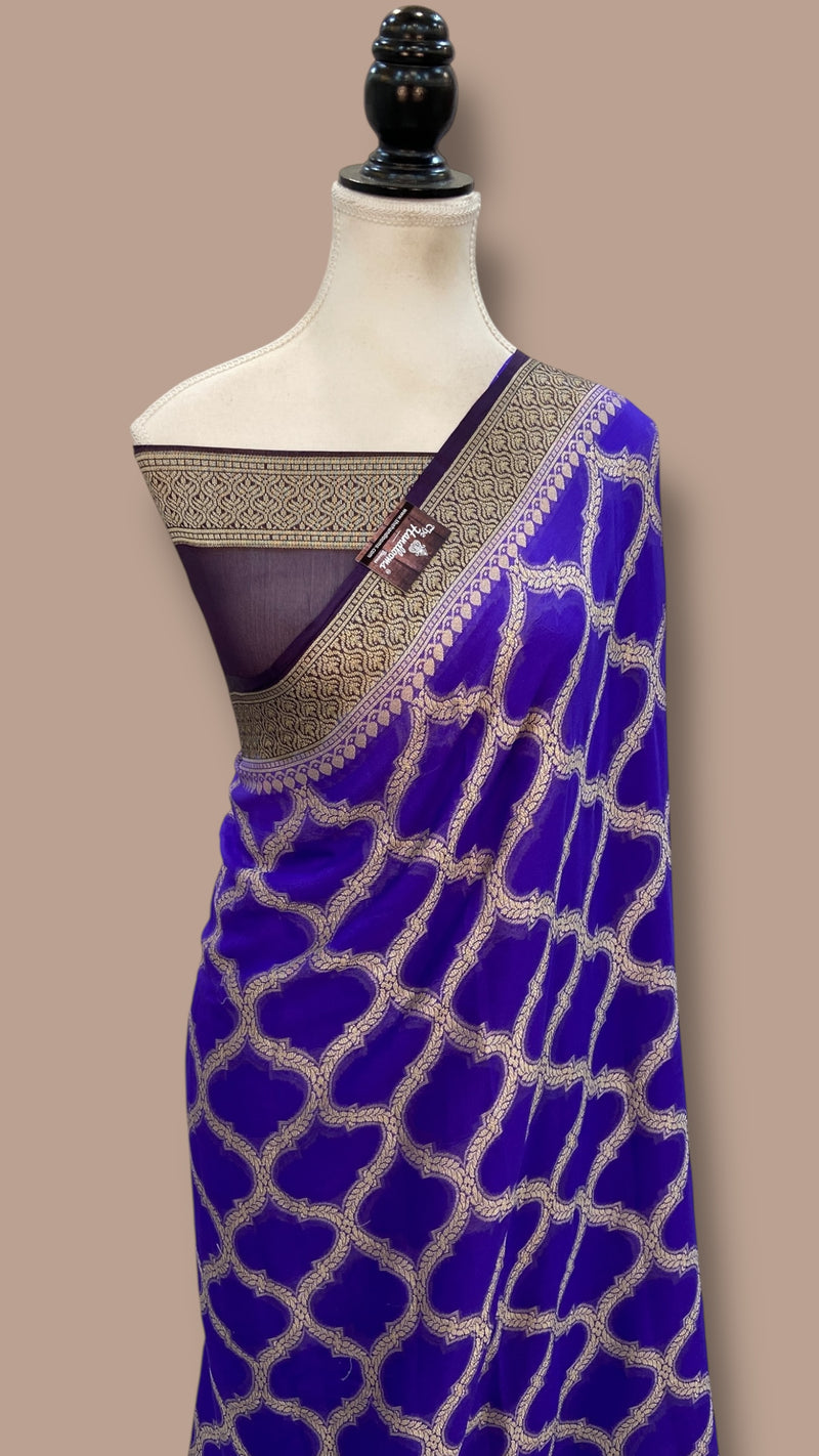 Pure Chiffon Khaddi Banarasi Saree - The Handlooms