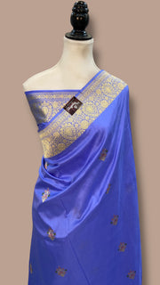 Pure Katan Silk Banarasi Handloom Saree - All Over Kadiyal Boota - The Handlooms