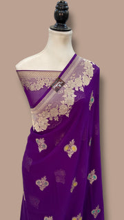 Khaddi Georgette Handloom Banarasi Saree - The Handlooms