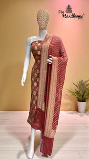 Tissue Khaddi Georgette Banarasi Dress material - The Handlooms
