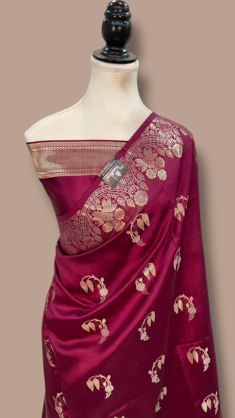 Pure Mango Silk Banarasi Handlokom Saree