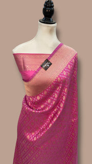 Pure Katan Silk Banarasi Handloom Saree - All Over Sona Roopa Jaal Work - The Handlooms