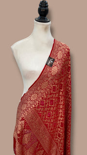 Pure Georgette Banarasi Bandhej Handloom Dupatta - The Handlooms