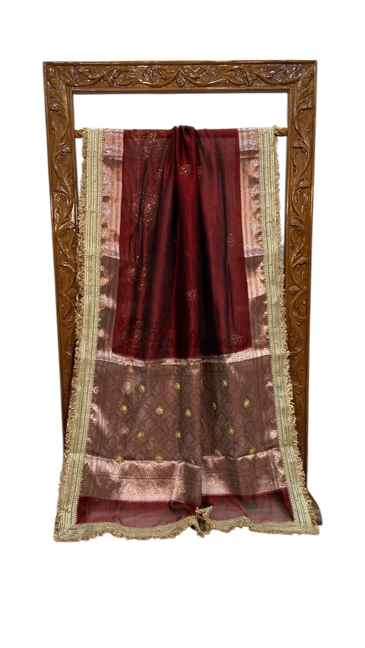 Pure Kora Tissue Handloom Banarasi Saree - Handwork - The Handlooms