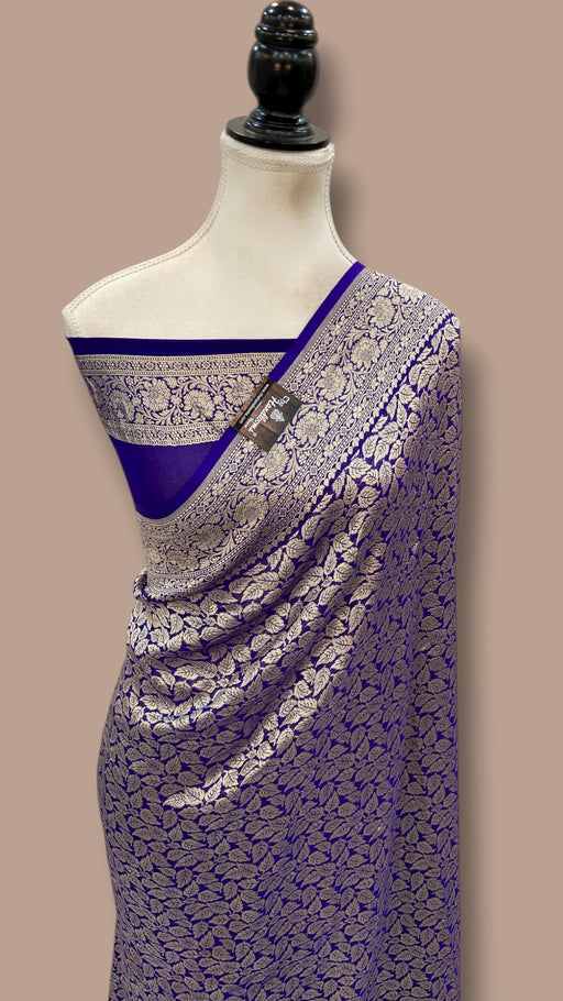 Khaddi Georgette Handloom Banarasi Saree - Tanchui Brocade - The Handlooms