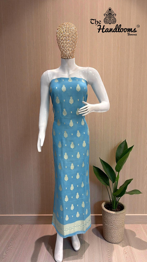 Pure Moonga Georgette Banarasi Dress material - The Handlooms