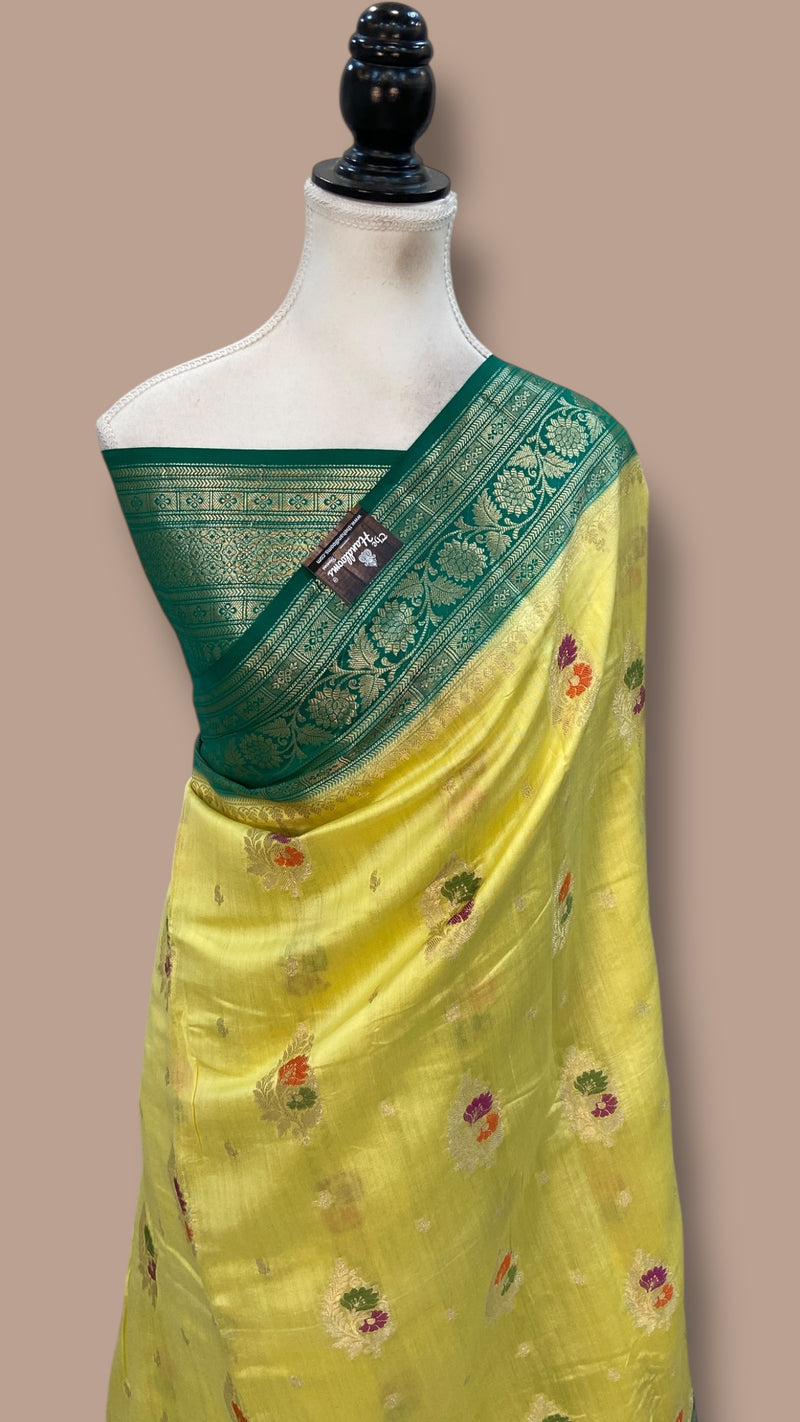 Pure Chiniya Silk Handloom Banarasi Saree - The Handlooms