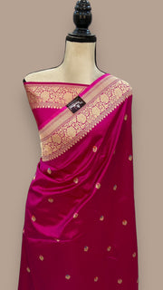 Pure Katan Silk Banarasi Handloom Saree - All over Kadua motifs With Meenakari - The Handlooms