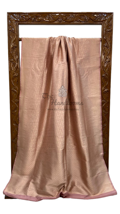 Onion Pink Pure Katan Silk Banarasi Handloom Saree - Tanchui Brocade