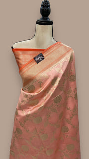 Pure Dupion Silk Banarasi Saree - Gold Zari - The Handlooms