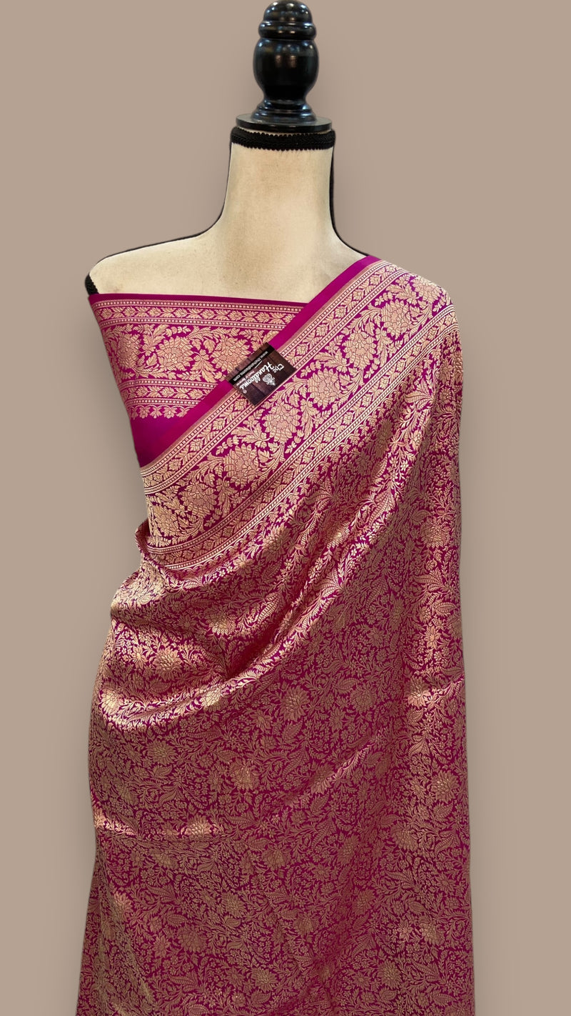Pure Katan Silk Banarasi Handloom Saree - Tanchui Brocade - The Handlooms
