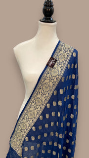 Khaddi Georgette Handloom Banarasi Dupatta - The Handlooms