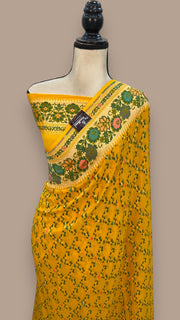 Pure Georgette Banarasi Handloom Saree - with meenakari work - The Handlooms