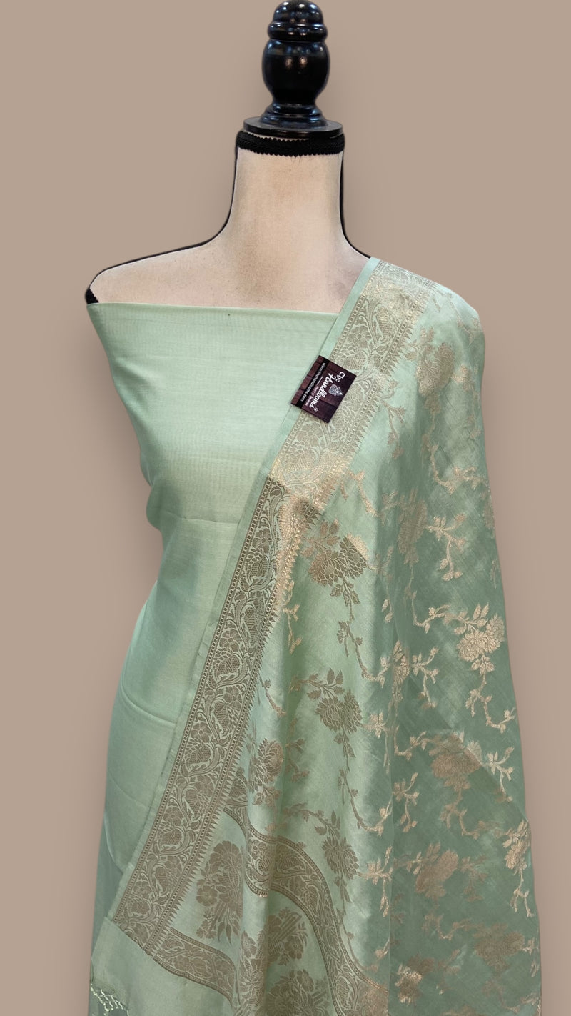 Pure Chiniya Silk Handlooms Banarasi Dress material - The Handlooms