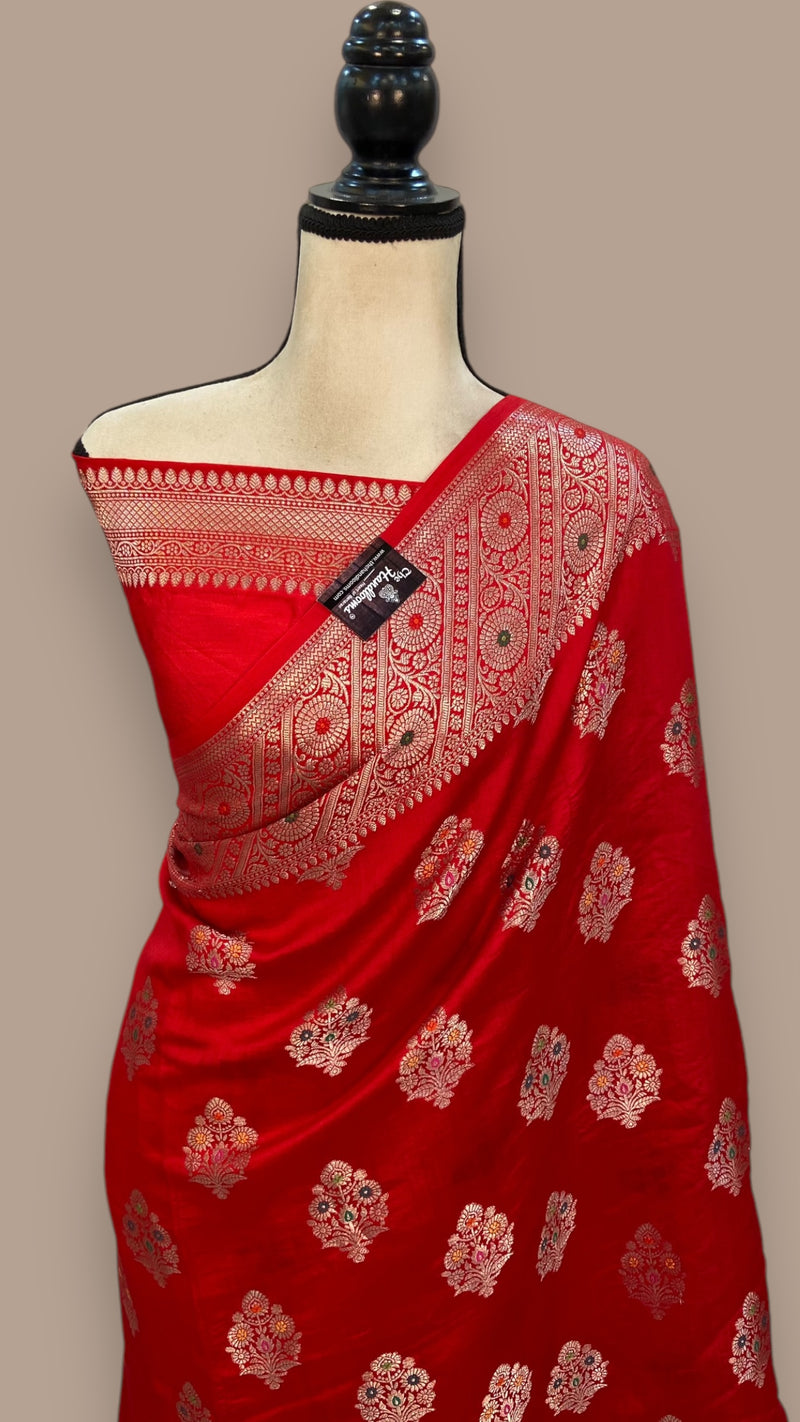 Pure Chiniya Silk Handloom Banarasi Saree - The Handlooms