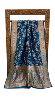 Pure Katan Silk Banarasi Handloom Saree - All over Jaal work - With Meenakari - The Handlooms