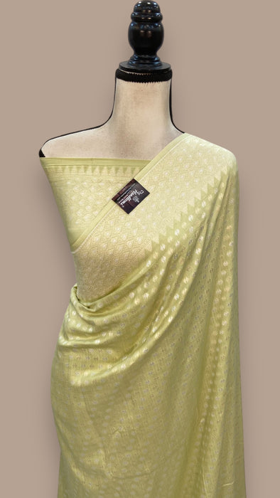 Pure Cream Khwaab Khaddi Handloom Banarasi Saree