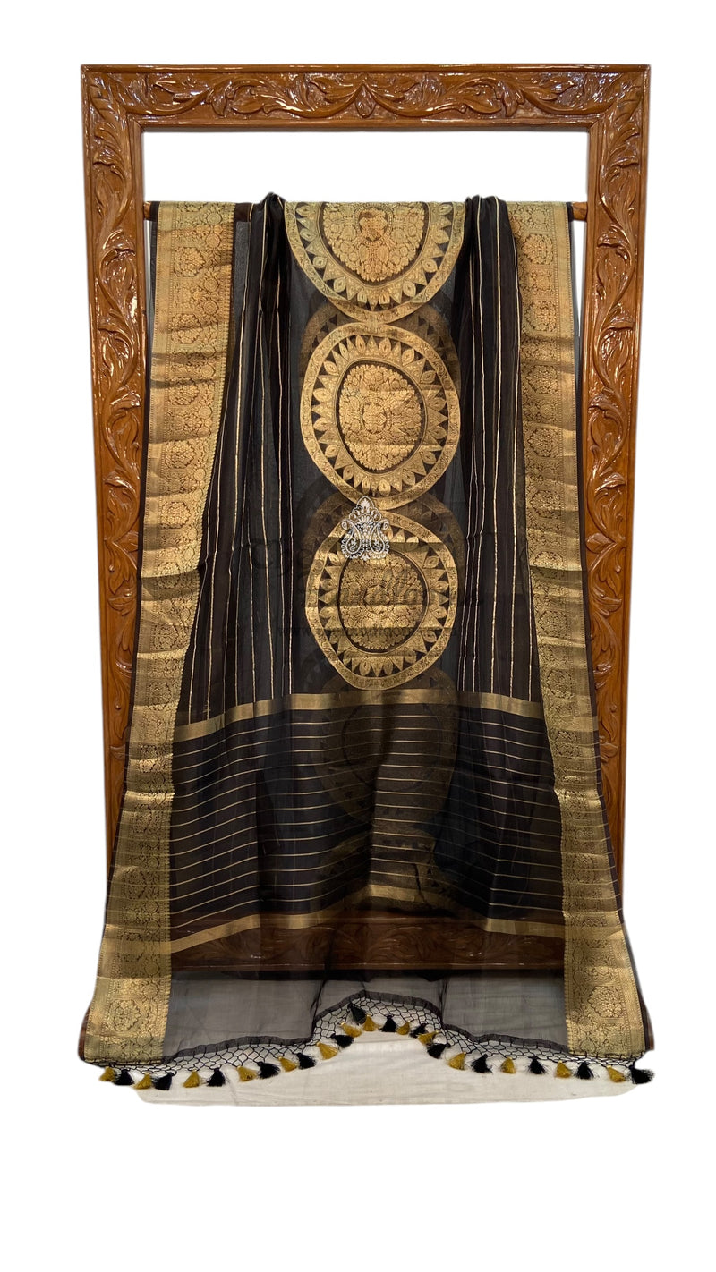 Pure Metallic Tissue Handloom Banarasi Saree - The Handlooms