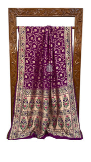 Pure Georgette Banarasi Handloom Saree - with meenakari work - The Handlooms