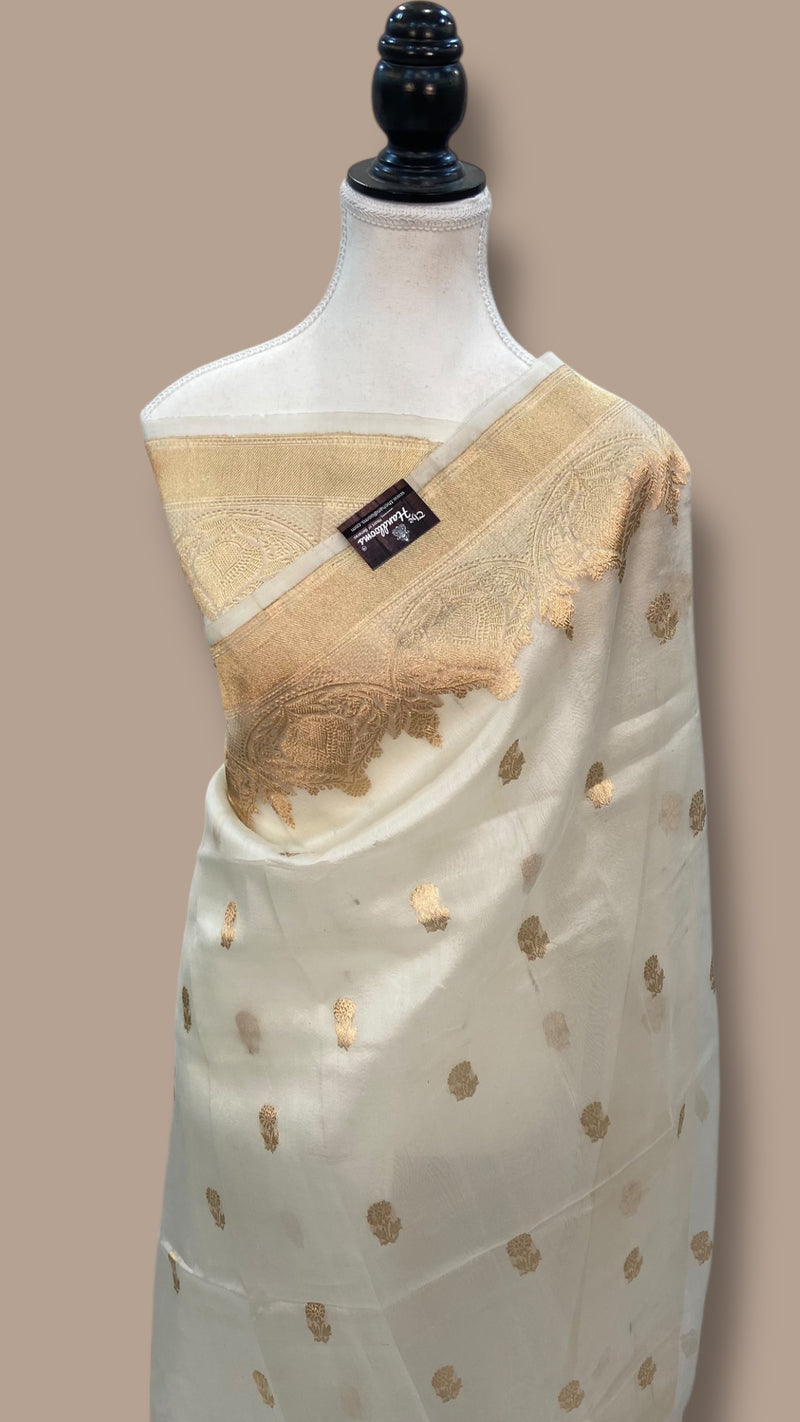 Pure Kora Handloom Banarasi Saree - The Handlooms