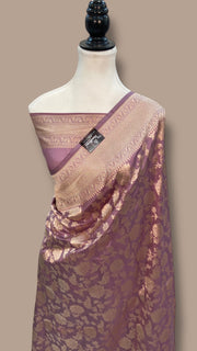 Pure Katan Silk Banarasi Handloom Saree - All over Jaal work - The Handlooms