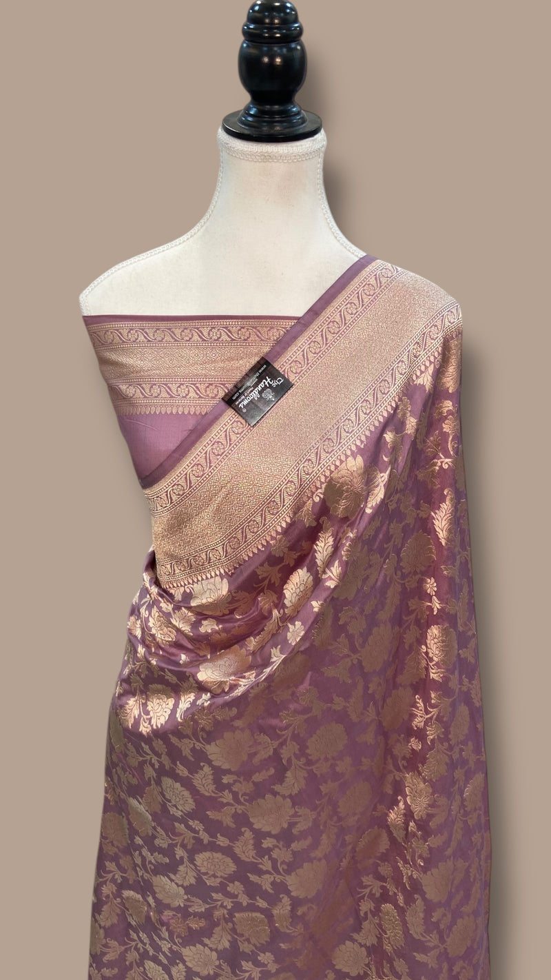 Pure Katan Silk Banarasi Handloom Saree - All over Jaal work - The Handlooms