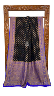 Khaddi Georgette Handloom Banarasi Saree - Antique Zari - The Handlooms