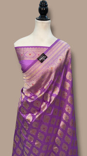 Pure Katan Silk Banarasi Handloom Saree - All over Jaal Work With Meenakari - The Handlooms